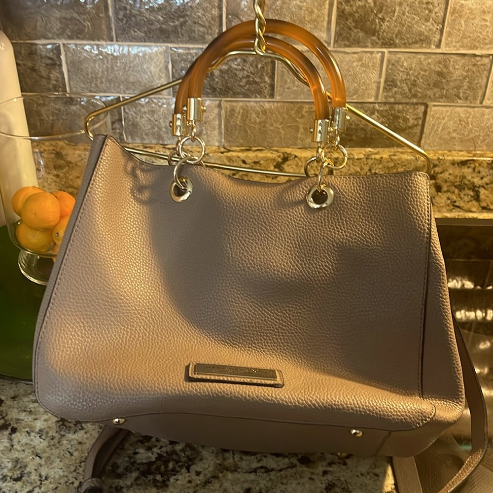 Andrew Marc New York tan Micro Studded Tote.